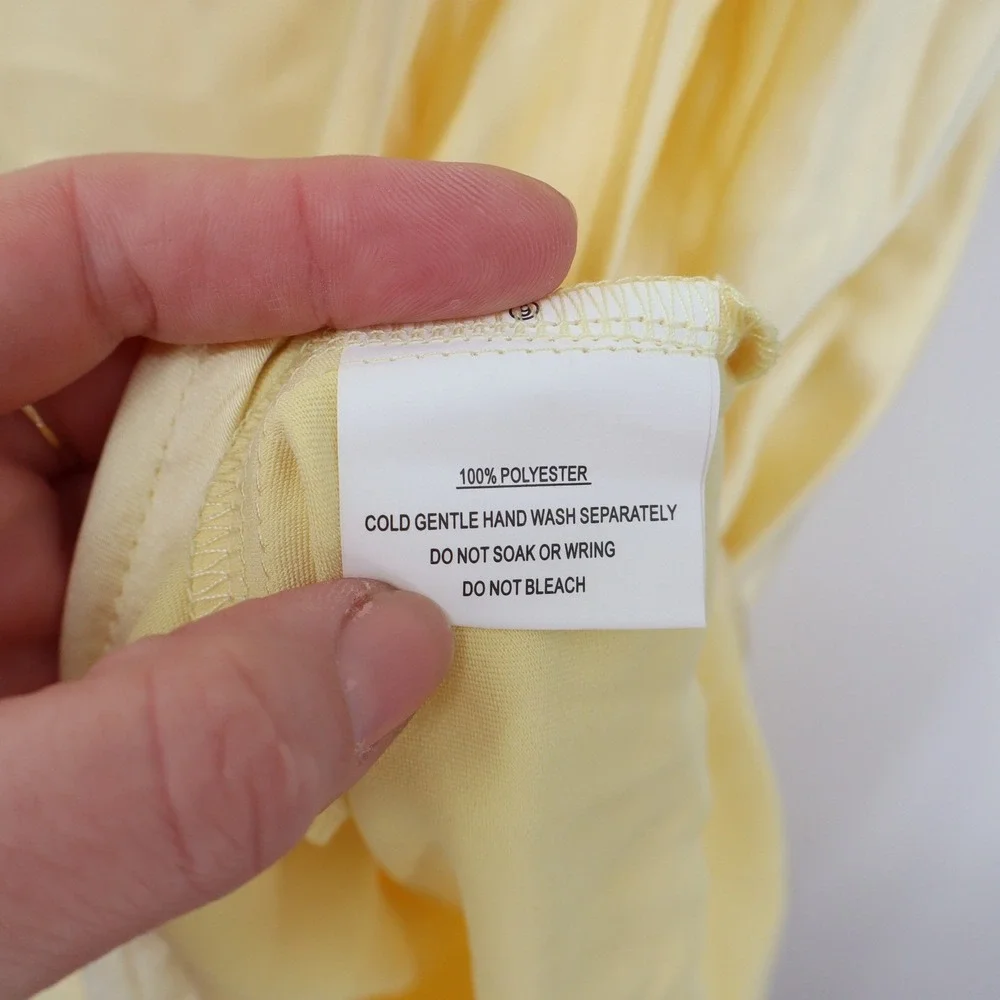 NWT Here Comes the Sun Butter Yellow Elegant Satin Maxi Dress - Picture 7 of 15